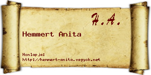 Hemmert Anita névjegykártya