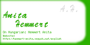 anita hemmert business card